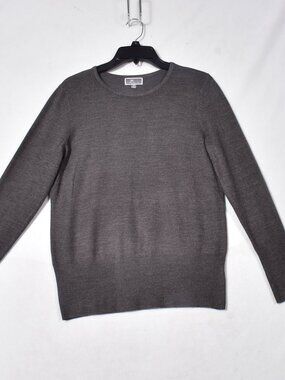 JM Collection Women's Size Small Charcoal Gray Button-Cuff Pullover Sweater